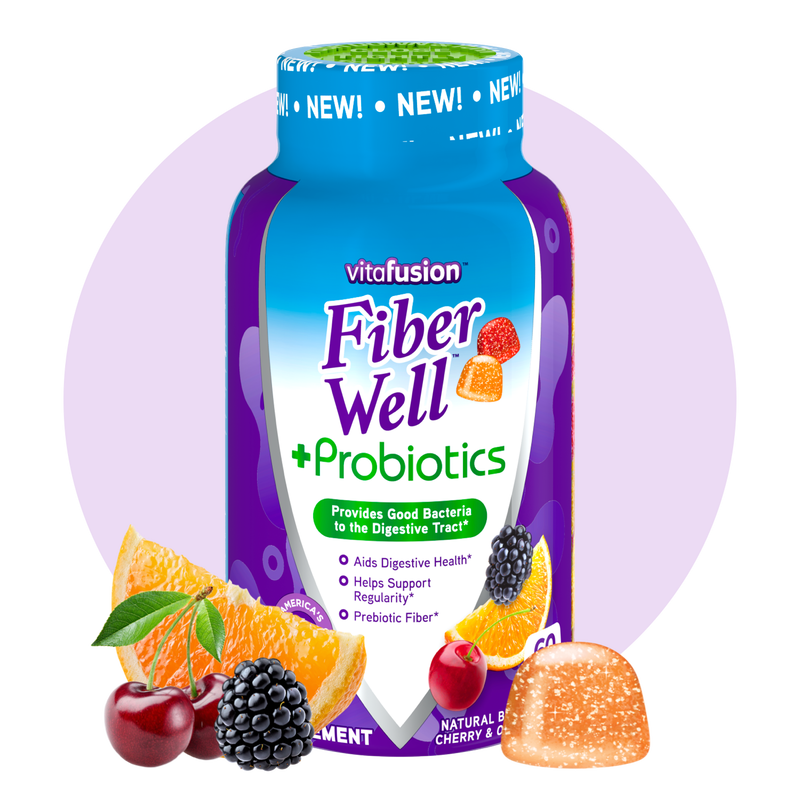 vitafusion™ Fiber Well™ Plus Probiotic Gummy Vitamin.